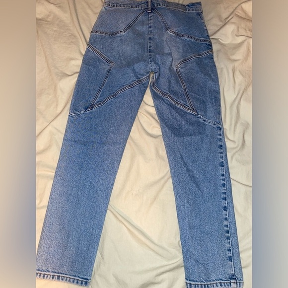 REVICE STELLAR BOYFRIEND CROP WIDE LEG JEANS LIGHT WASH LUXURY TRENDY BRAND - Picture 5 of 9